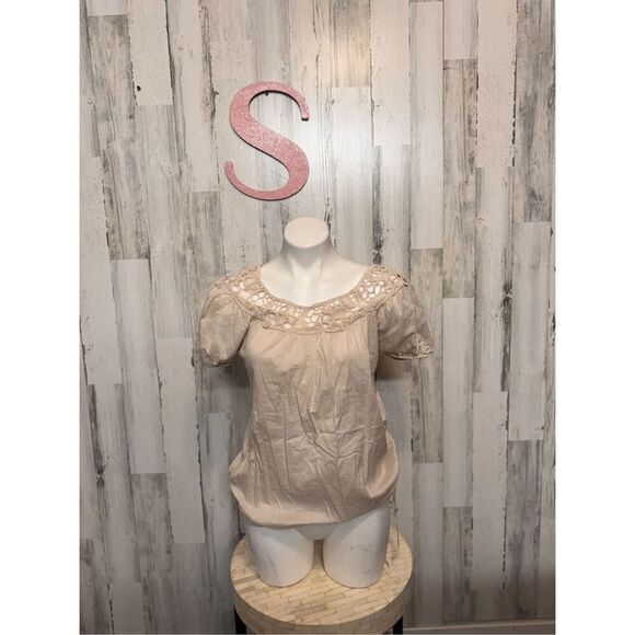 Charlotte Russe tan blouse size small - Picture 1 of 8